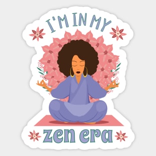 Zen Era Afro Woman Meditating Sticker